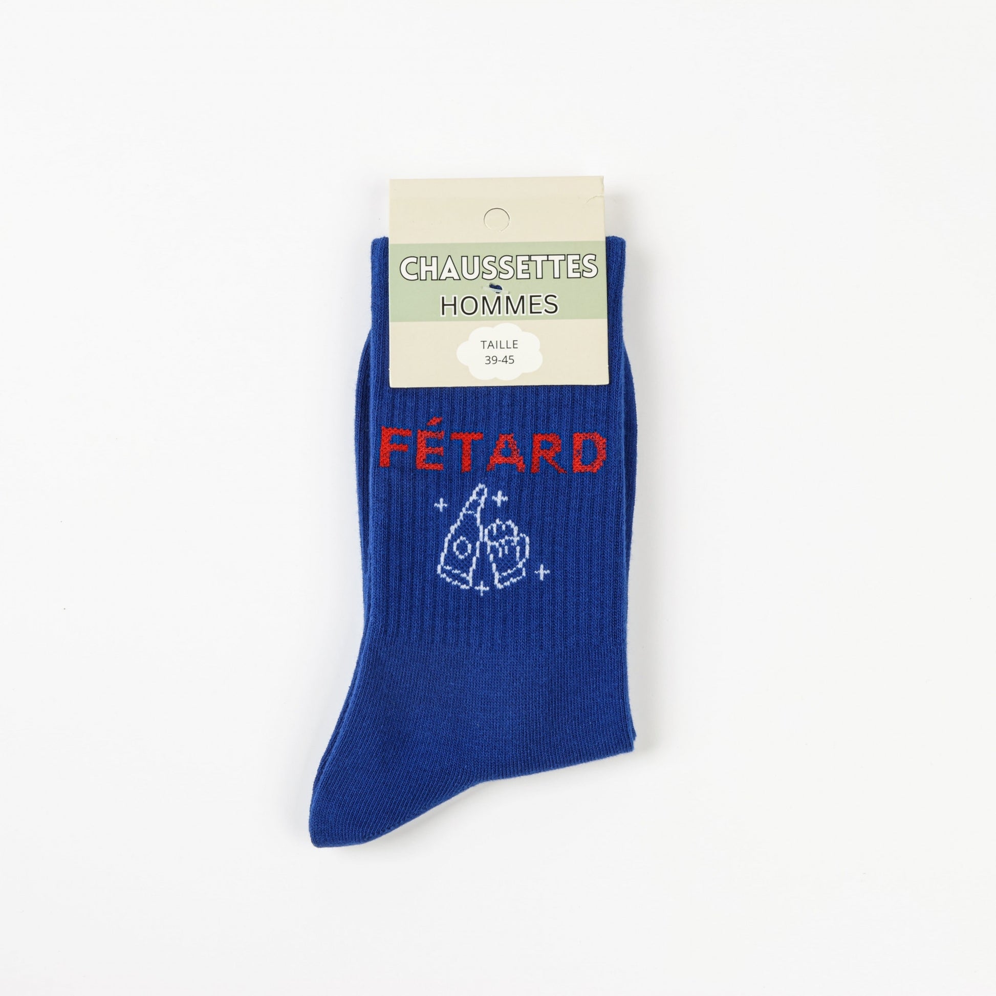 Chaussettes à message FÊTARD – Humour & Confort (39/45) JOY!