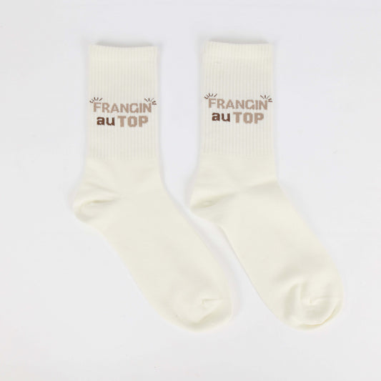 Chaussettes Homme “FRANGIN AU TOP” – Idée Cadeau Frère (39-45) JOY!