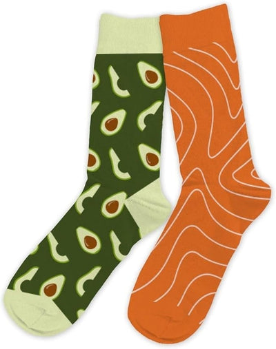 Chaussettes Humoristiques Avocat / Saumon – Plats & Boissons Mythiques JOY!