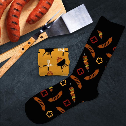 chaussettes humoristiques barbecue saucisses adulte idée cadeau