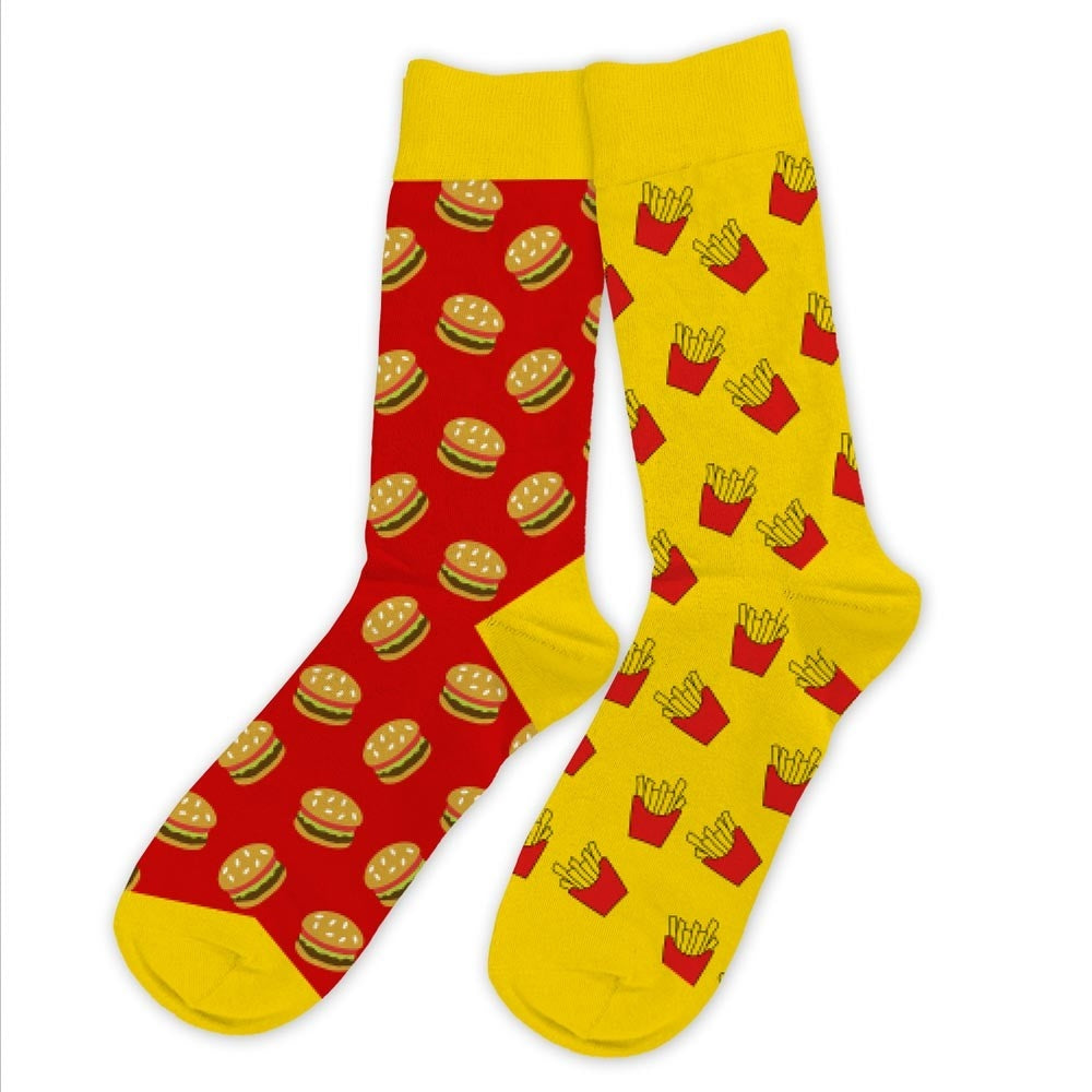 Chaussettes Humoristiques Burger / Frites – Plats & Boissons Mythiques JOY!