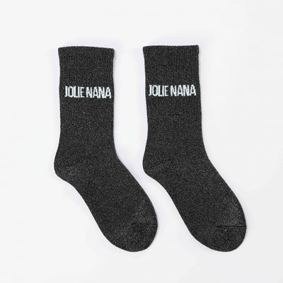 Chaussettes JOLIE NANA Noir à Paillettes – Message Chic & Fun (36-42) JOY!