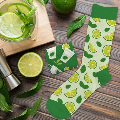 Chaussettes humoristiques Mojito Citron cocktail apéro taille unique