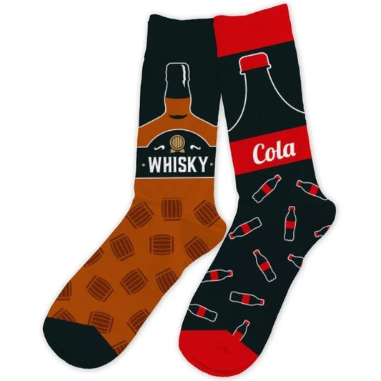 Chaussettes humoristiques Whisky Cola taille unique idée cadeau apéro