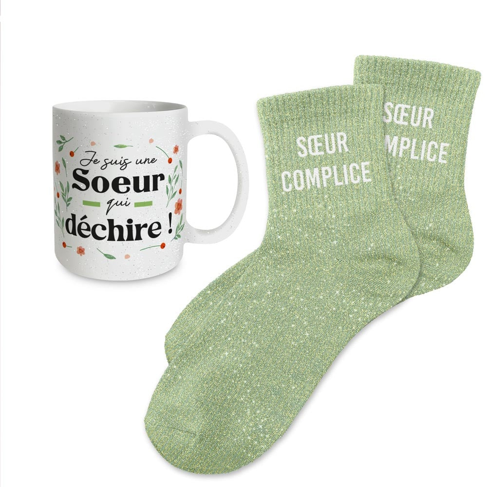 Coffret Cadeau Sœur Complice – Mug & Chaussettes Cocooning JOY!