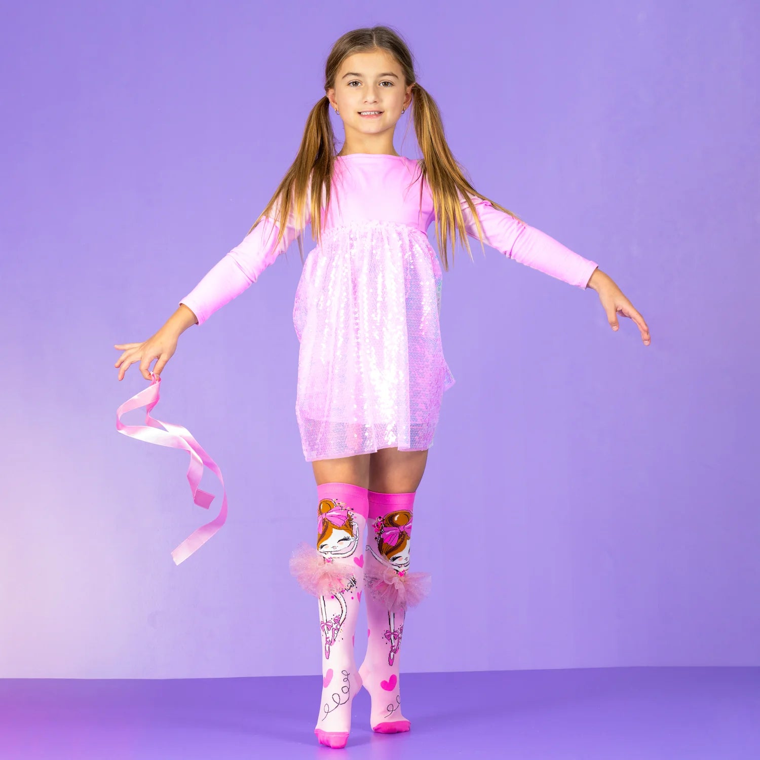 MADMIA – Chaussettes Ballerine avec Tutu 3D – Taille unique enfants & adultes MADMIA