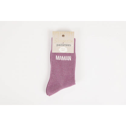 Coffret Maman – Chaussettes à paillettes Love Maman, Je t’aime | Box 3 paires JOY!