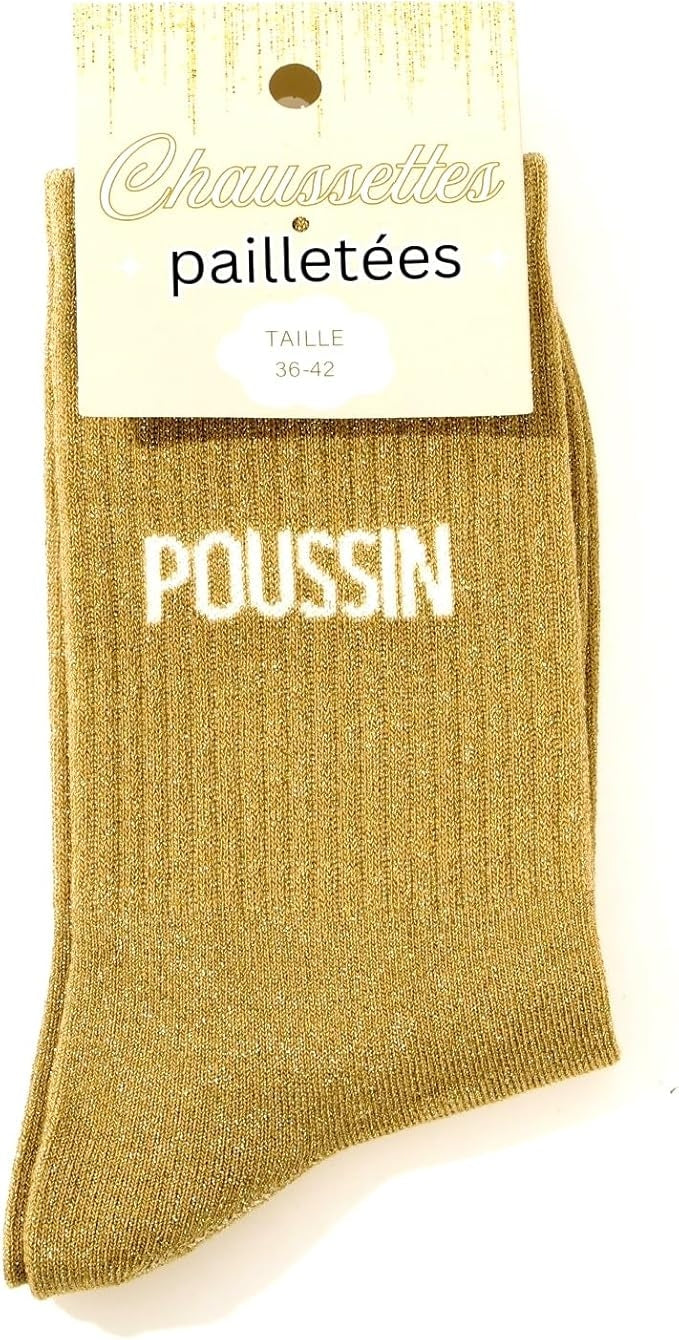 Coffret chaussettes paillettes Ma Puce Poussin Chaton – 3 paires femme JOY!