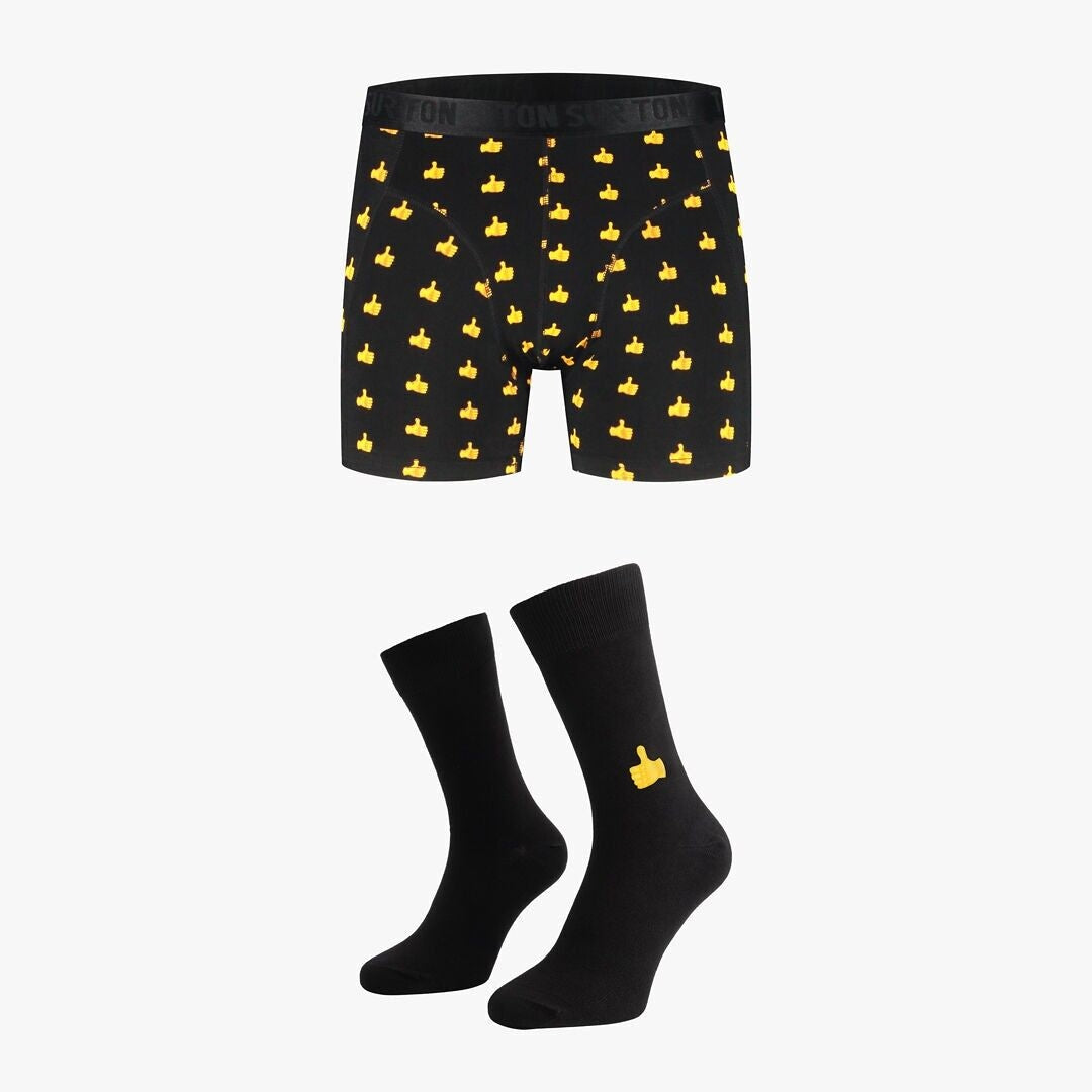 Classique Papa – Coffret homme boxer & chaussettes assortis – Coton bio GOTS Ton sur Ton