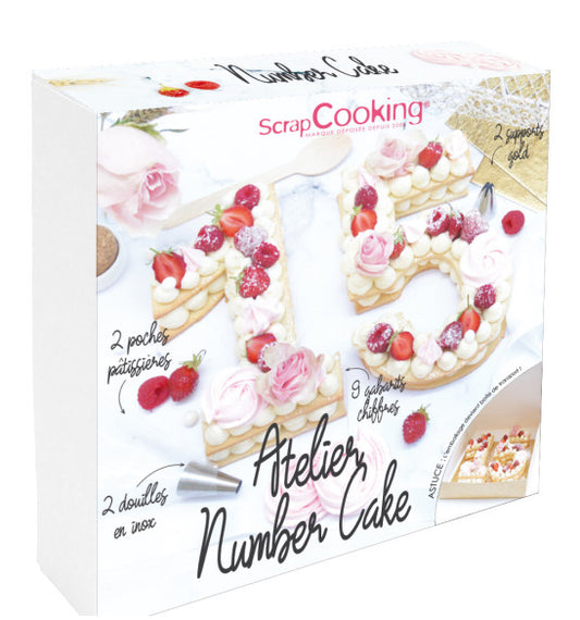 Atelier Number Cake – ScrapCooking® | Coffret pâtisserie complet chiffres 0 à 9 ScrapCooking