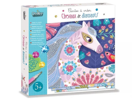 Cartes à créer Chevaux de diamants – Diamond Painting enfant 5 ans+ – Créa Lign Créa lign