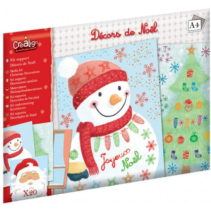 Boîte du kit Créatif Décors de Noël Crealign, idée cadeau pour enfants.