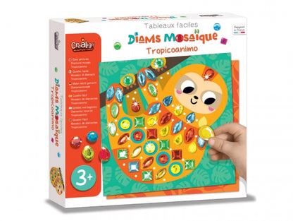 DIAMS Mosaïque "Tropicoanimo" (CREALIGN) | Coffret 6 tableaux scintillants dès 3 ans Créa lign