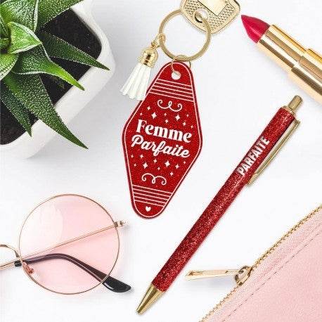 Coffret Duo Paillettes Girls Club Femme Parfaite – Stylo & Porte-Clés Cadeau Femme JOY!