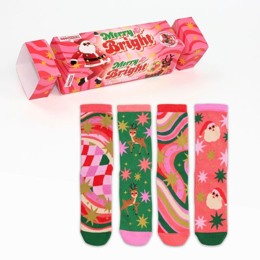 MERRY & BRIGHT – Coffret 4 Chaussettes Dépareillées | United Oddsocks | Taille 37-42 United Oddsocks