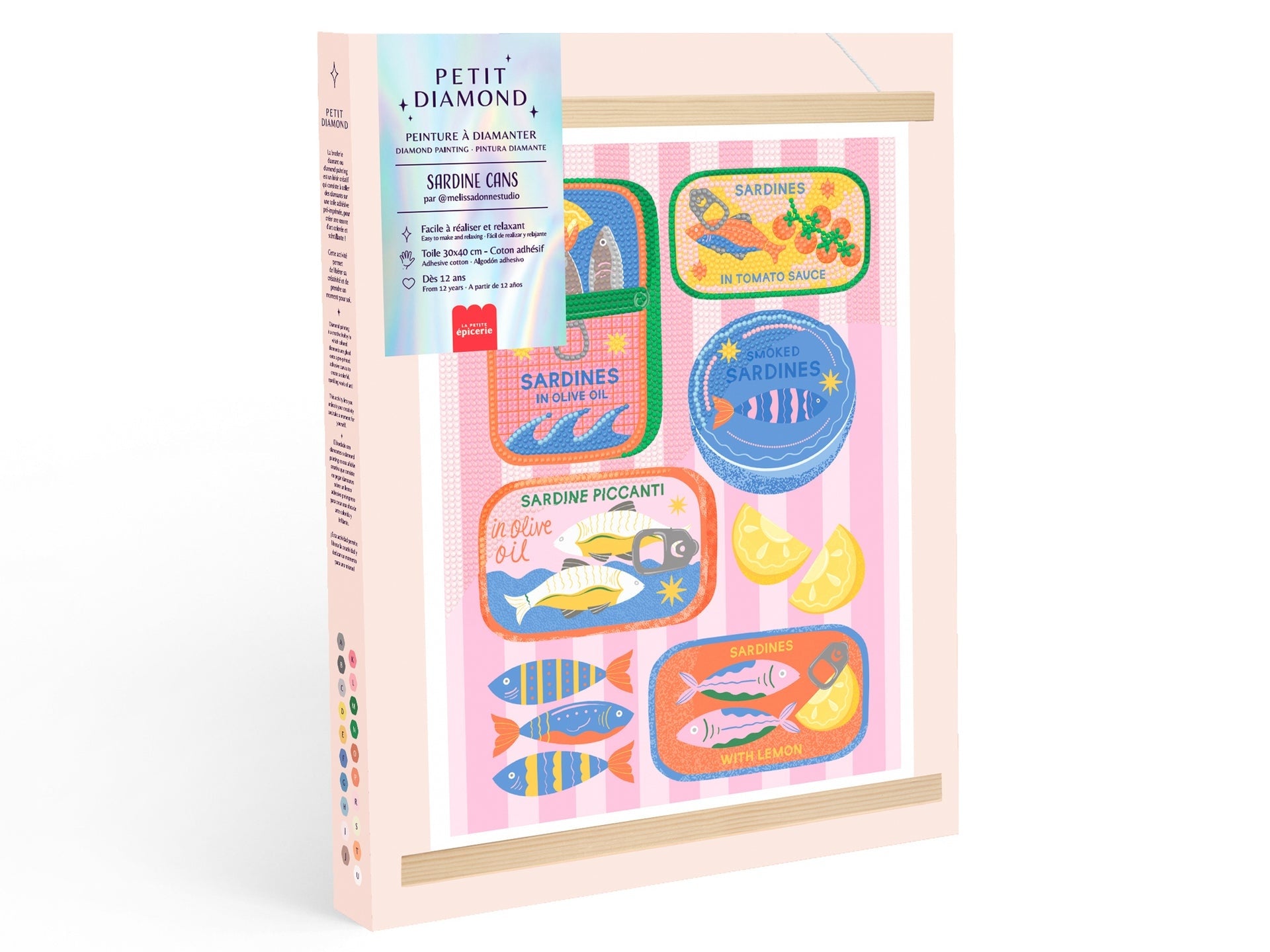 Coffret Petit Diamond – Diamond Painting “Sardine Cans” 30x40 cm | La Petite Épicerie LA PETITE EPICERIE