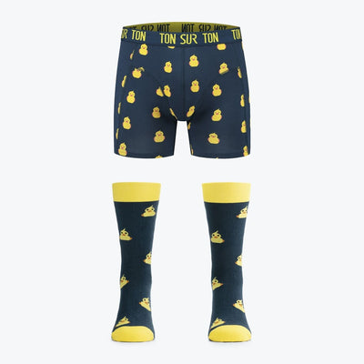 Chaussettes & Boxer Quack Canard – Coton Bio – Cadeau Homme Original Ton sur Ton