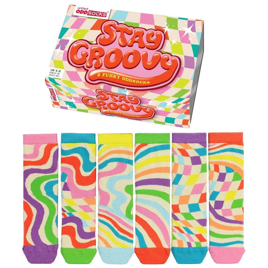 RESTEZ GROOVY – Coffret 6 Chaussettes Dépareillées | United Oddsocks | Taille 37-42 United Oddsocks