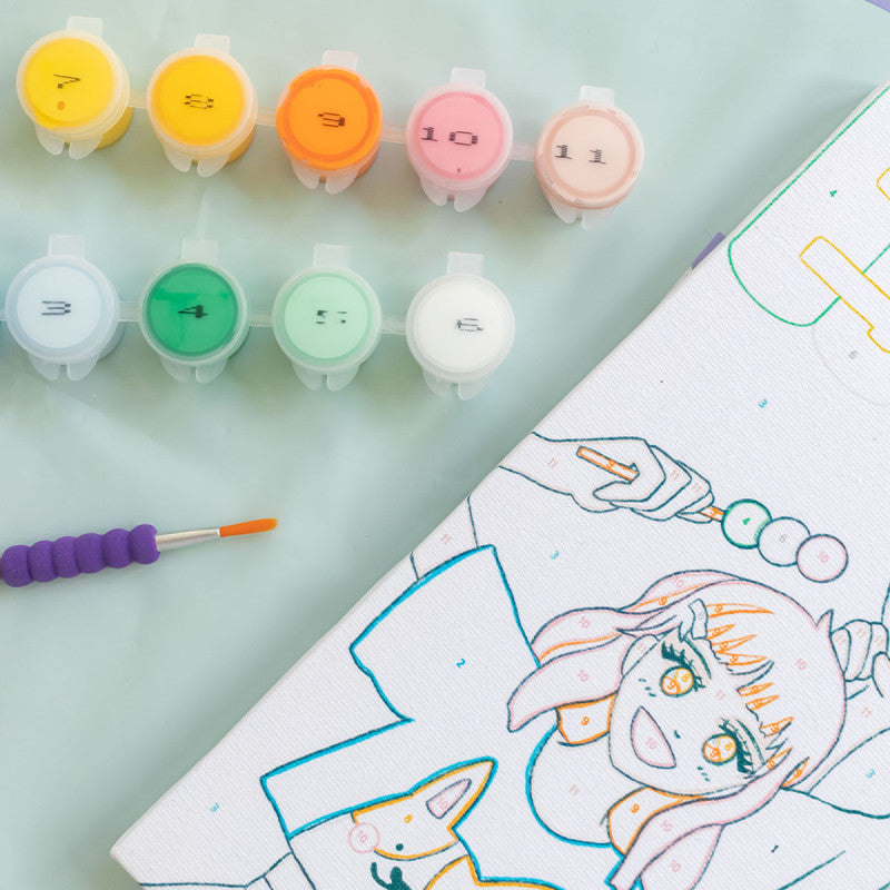 Kit créatif enfant avec peinture pinceau et toile inclus