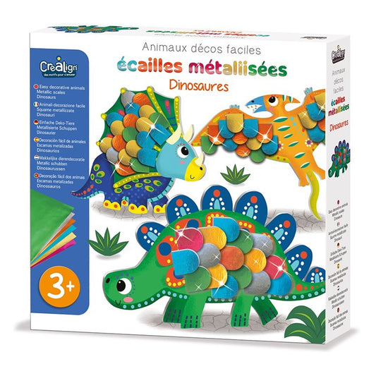 Dinosaures écailles métallisées – Coffret créatif 3D enfant 3 ans+ Créa lign