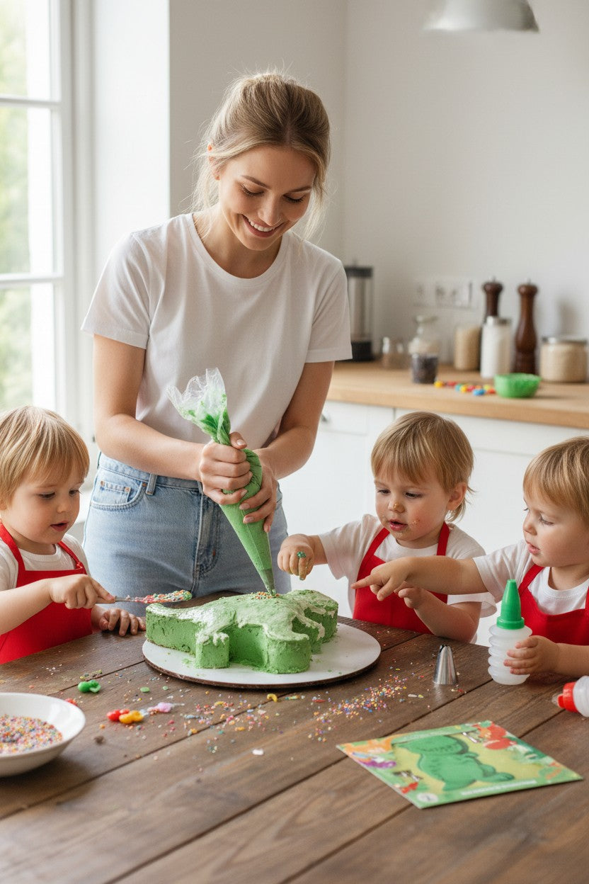 Kit gâteau dinosaure enfant – Moule + décoration pâtisserie 5 ans+ BoxCanDIY