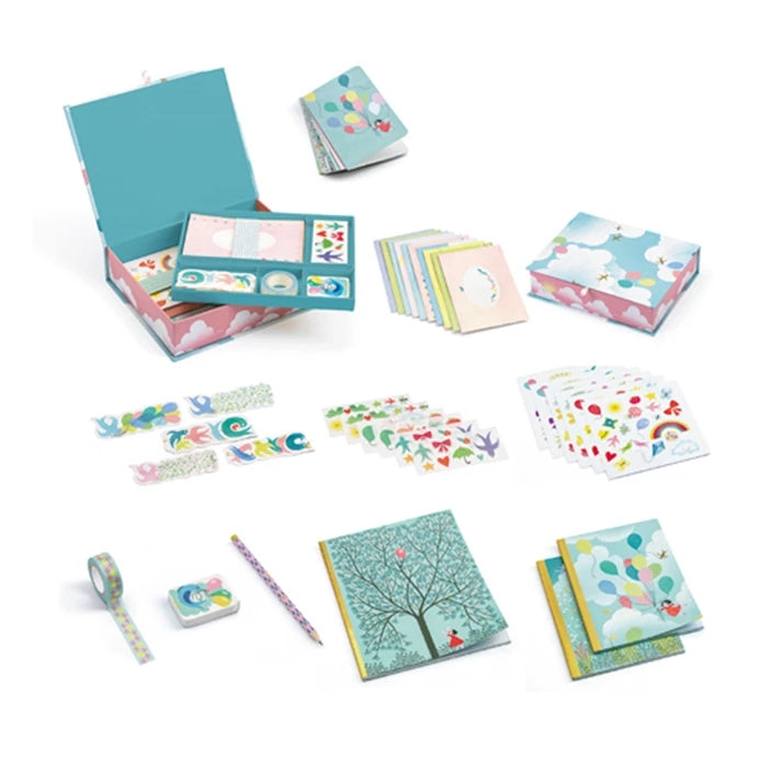Coffret complet de papeterie créative Djeco pour écrire et dessiner