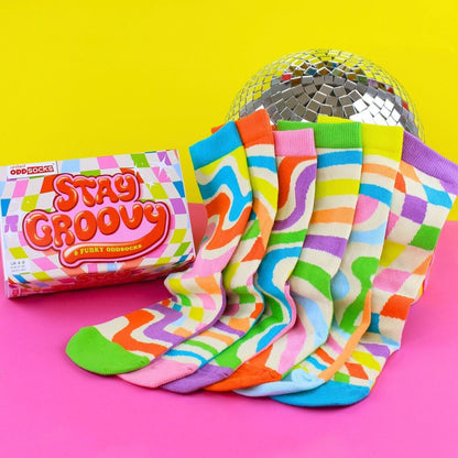 RESTEZ GROOVY – Coffret 6 Chaussettes Dépareillées | United Oddsocks | Taille 37-42 United Oddsocks