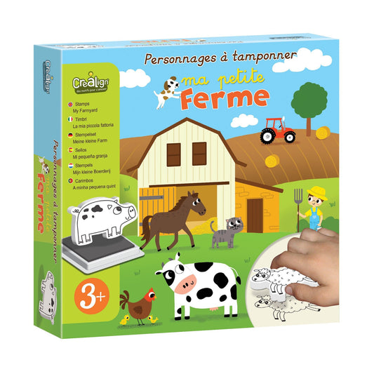 Personnages à tamponner – Ma Petite Ferme (CREALIGN) | Coffret 10 tampons + encreur Créa lign