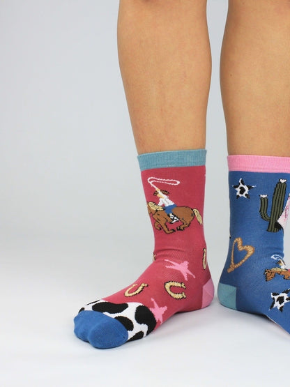 YEE HAW – Coffret 6 Paires de Chaussettes Dépareillées | Enfant | Taille 34-38 United Oddsocks