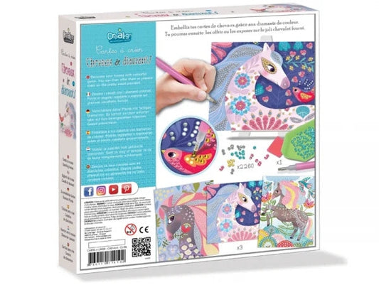 Cartes à créer Chevaux de diamants – Diamond Painting enfant 5 ans+ – Créa Lign Créa lign