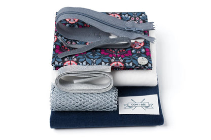 Kit Couture Pochette Beauté “Margot” – Liberty & Velours DIY pour Bijoux et Voyage Com'1 Idée