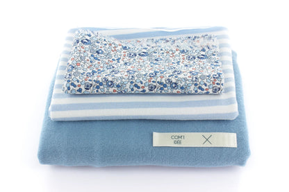 Kit Couture Naissance “Marin” – Bonnet & Chaussons Bébé Liberty DIY Com'1 Idée
