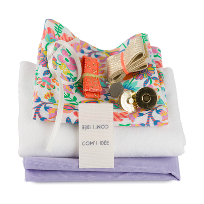 Kit petite pochette bijoux Gaïa – Kit couture DIY Liberty Fabric Com'1 Idée