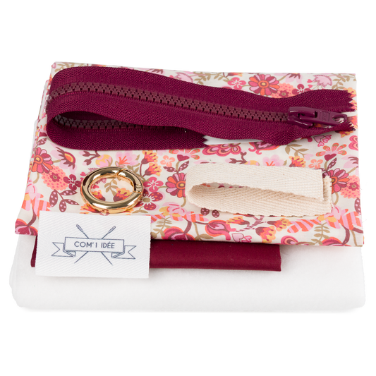 Kit pochette froufrou Dolorès – Kit couture DIY Liberty Fabri Com'1 Idée