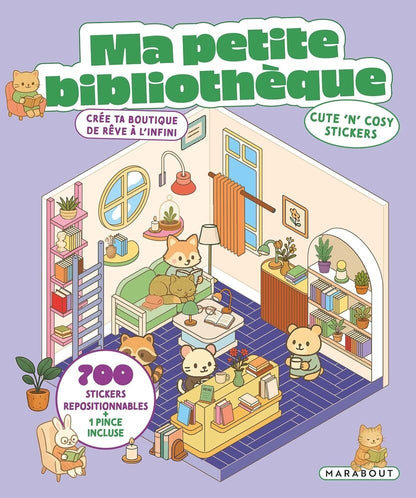 Cozy Stickers – Ma Petite Librairie | 700 stickers repositionnables & 7 scènes à créer Editions Marabout