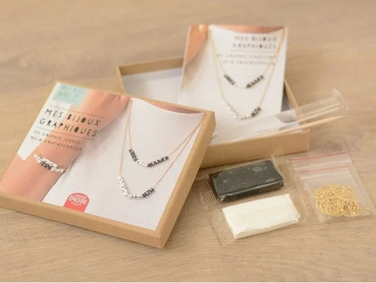 Kit DIY Mes Bijoux Graphiques – Créez 4 Bijoux en Pâte Polymère Tendance LA PETITE EPICERIE