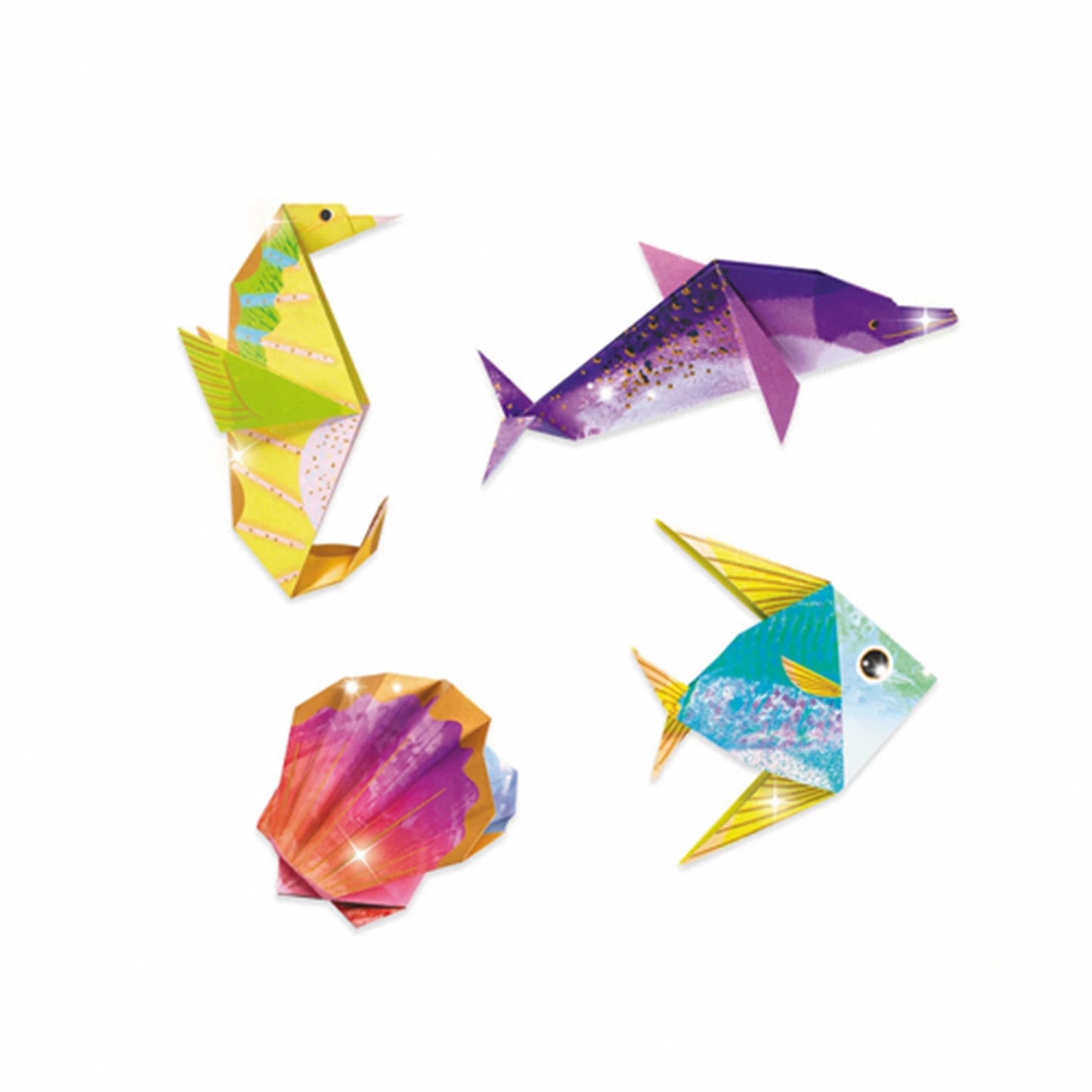 Animaux marins réalisés avec le kit Origami Djeco