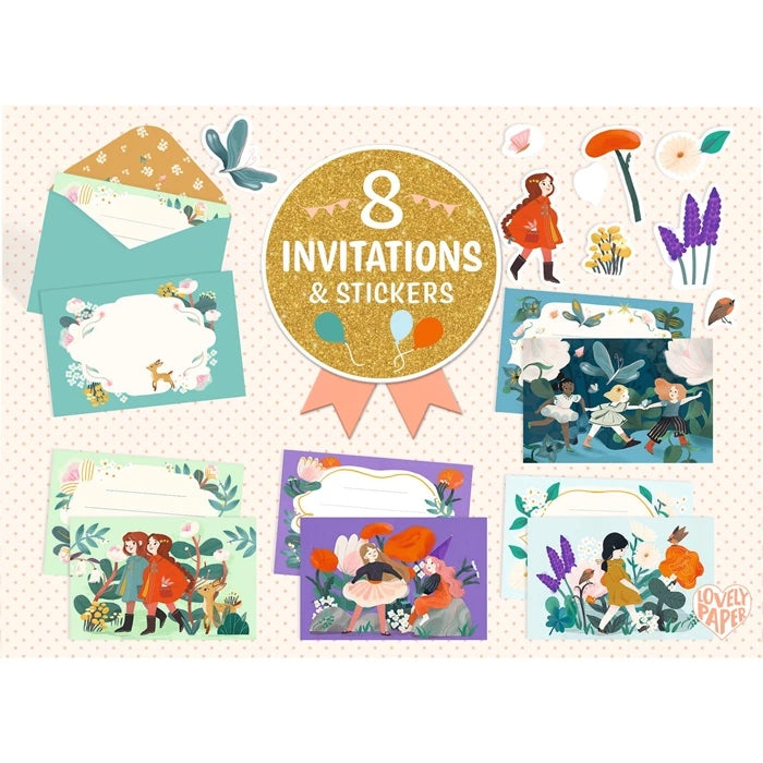 Enfant personnalisant ses invitations d'anniversaire sur le thème du jardin