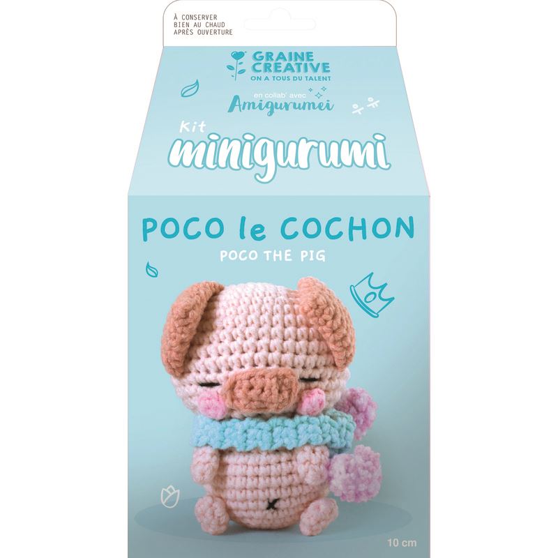 Diy - mini amigurumi pig kit Graine Créative 