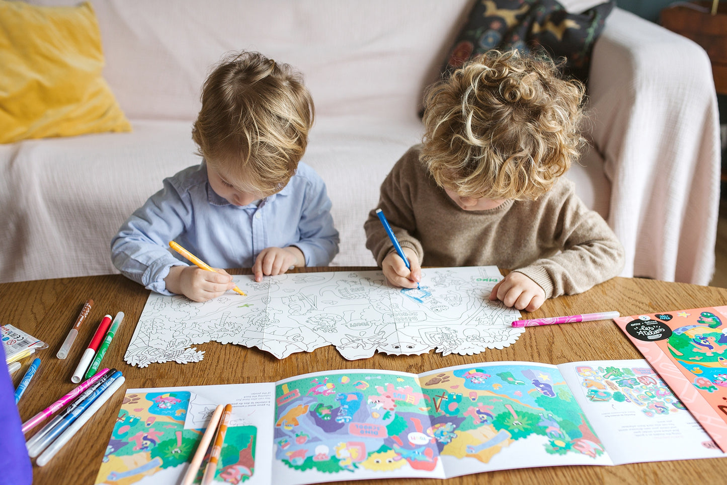 DINOLAND – Kit créatif de coloriage dinosaures – Activité manuelle dès 3 ans les Ateliers OMY & Gallimard Jeunesse