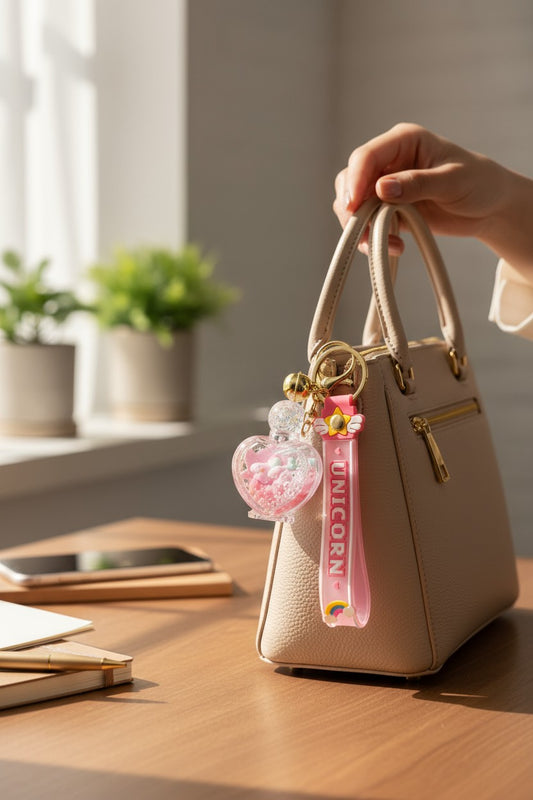 Porte-Clés Donut Flottant Kawaii Flacon de Parfum forme de cœur Mignon MINISUKI