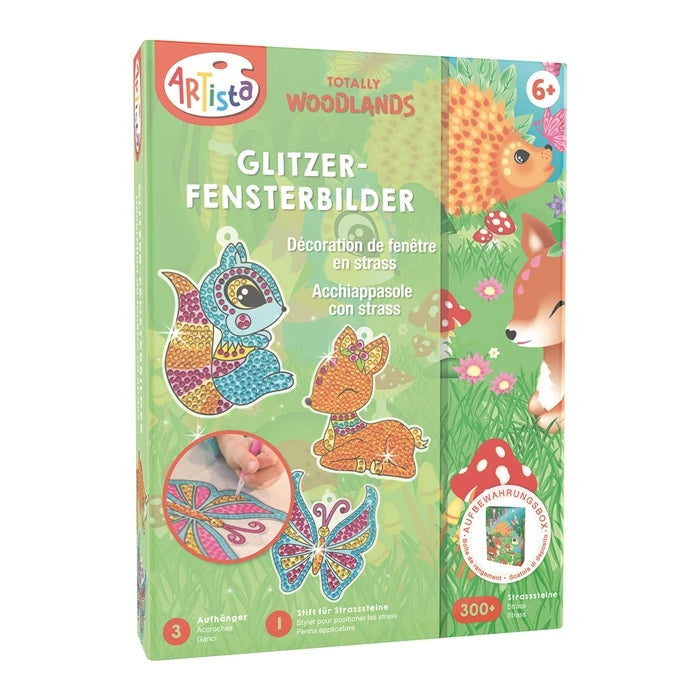 Décoration de Fenêtre en Strass Animaux de la Forêt – Kit Créatif à Suspendre Artista