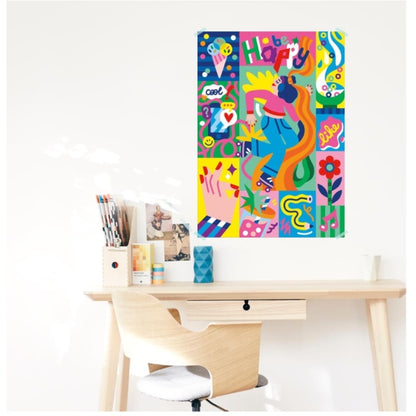 Poster Créatif BE HAPPY ! + 270 Stickers – Activité Ludique dès 8 ans poppik