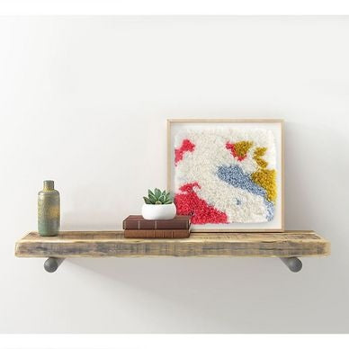 Tableau punch needle aux couleurs douces et naturelles