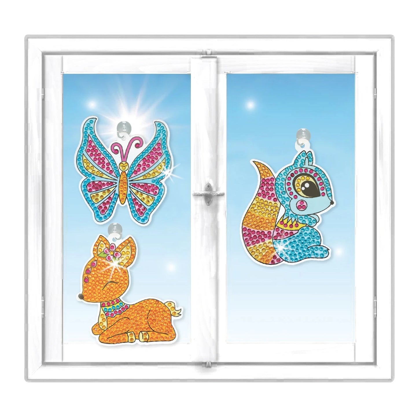 Décoration de Fenêtre en Strass Animaux de la Forêt – Kit Créatif à Suspendre Artista