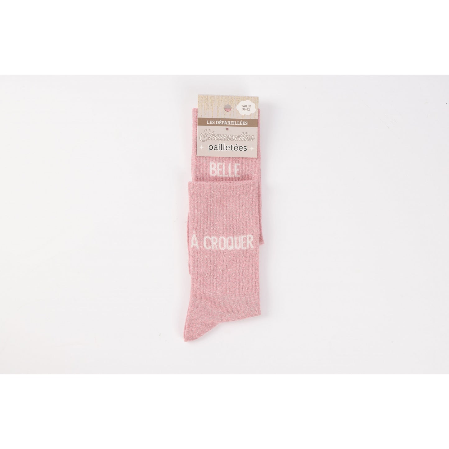 Chaussettes Dépareillées BELLE / À CROQUER à Paillettes (36-42) JOY!