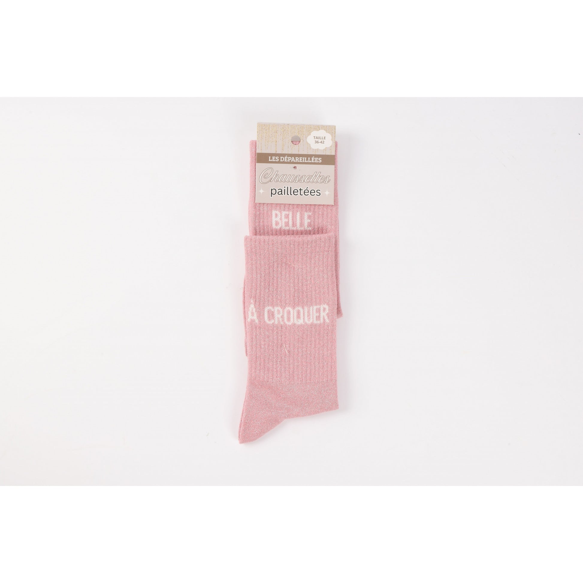 Chaussettes Dépareillées BELLE / À CROQUER à Paillettes (36-42) JOY!