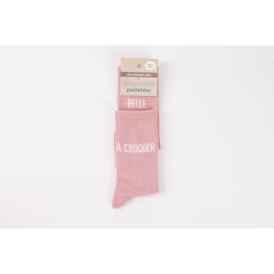 Chaussettes Dépareillées BELLE / À CROQUER à Paillettes (36-42) JOY!