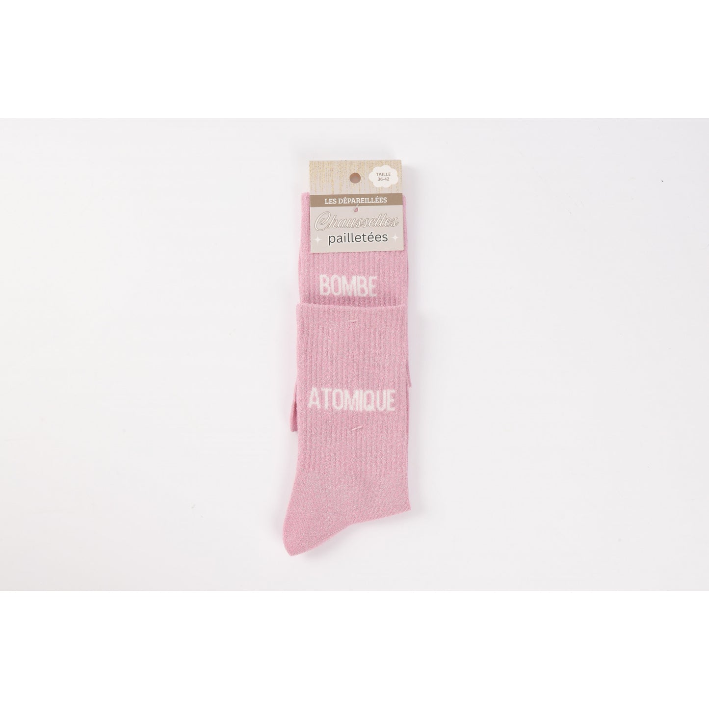 Chaussettes Dépareillées BOMBE / ATOMIQUE à Paillettes (36-42) JOY!