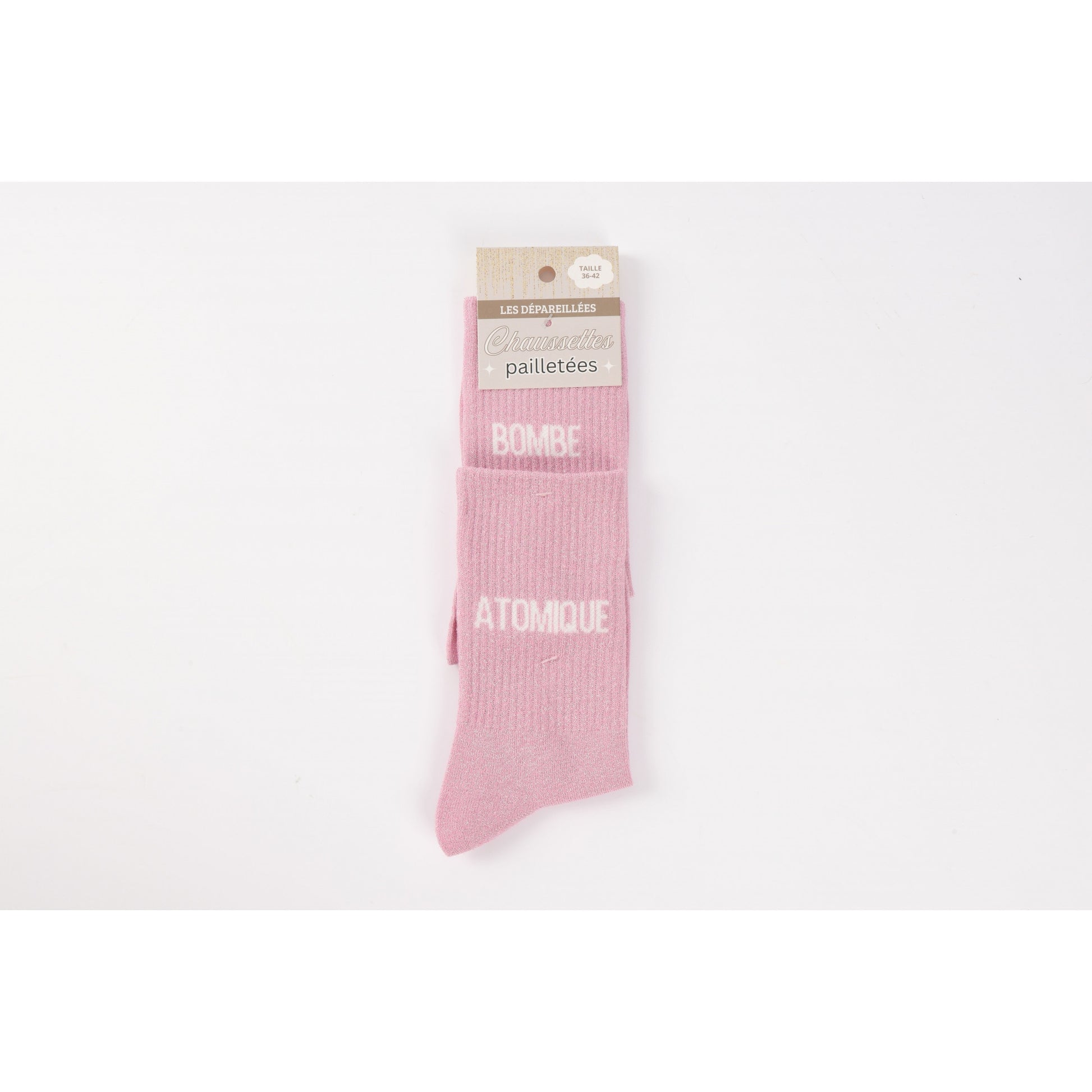 Chaussettes Dépareillées BOMBE / ATOMIQUE à Paillettes (36-42) JOY!